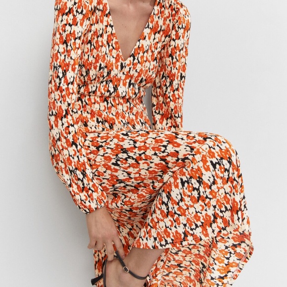 Printed textured dress - Picture 1 of 4